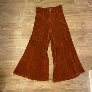 Zara TRF Wide Leg Faux Suede Pants